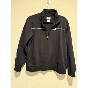 SEABOURN Mens Black Quarter Zip Pullover Sweatshirt Fleece Lined Size M 2128